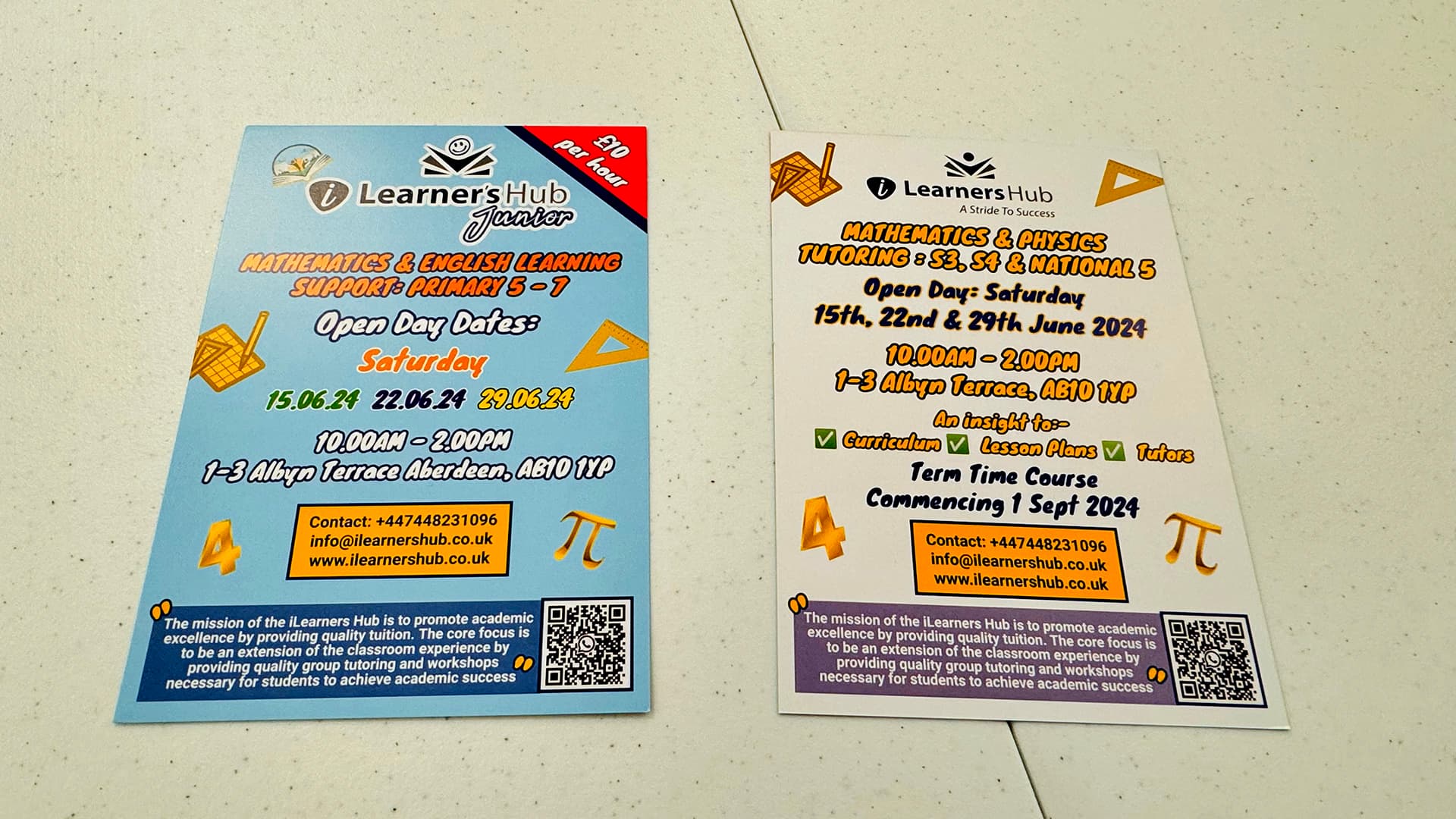 Events booklet with colorful cover